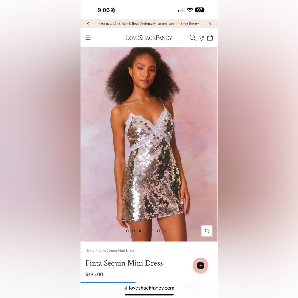 LoveShackFancy Finta Sequin Mini Dress